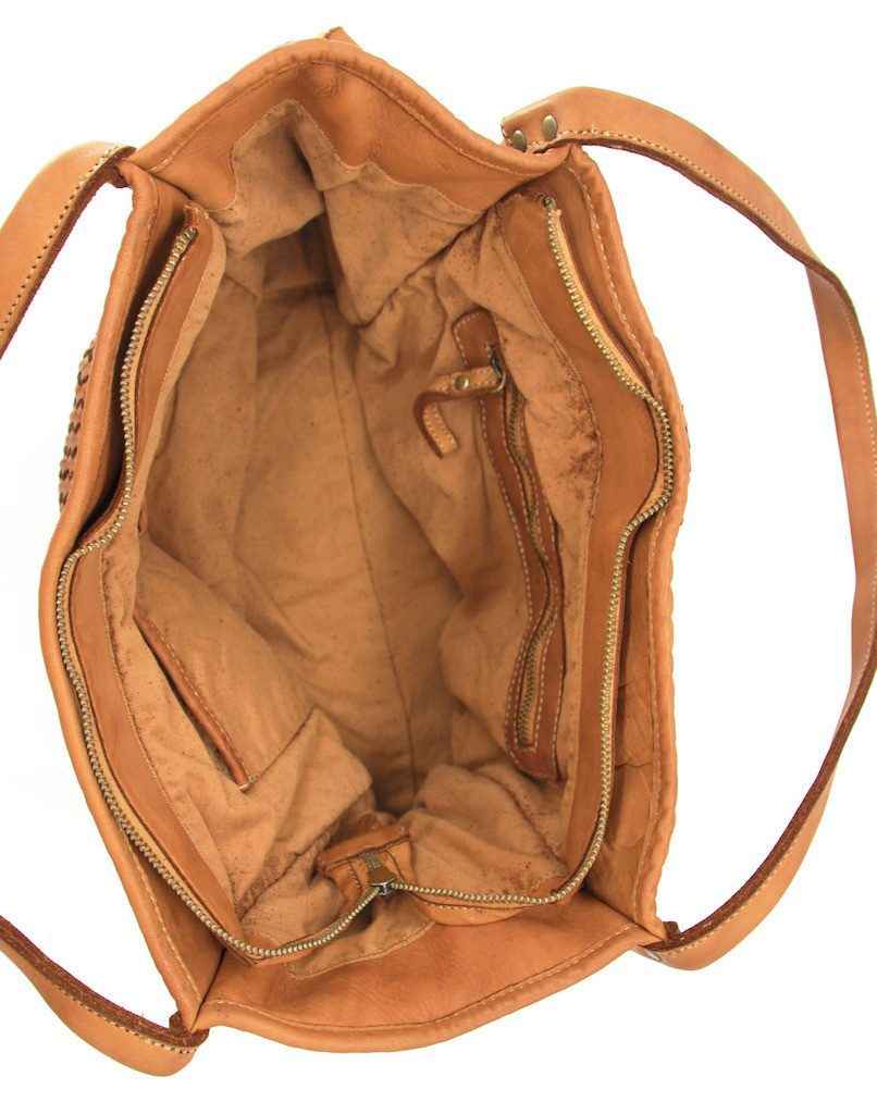 BZNA Bag Buca Beige Italy Designer Leder Schultertasche Ledertasche Shopper