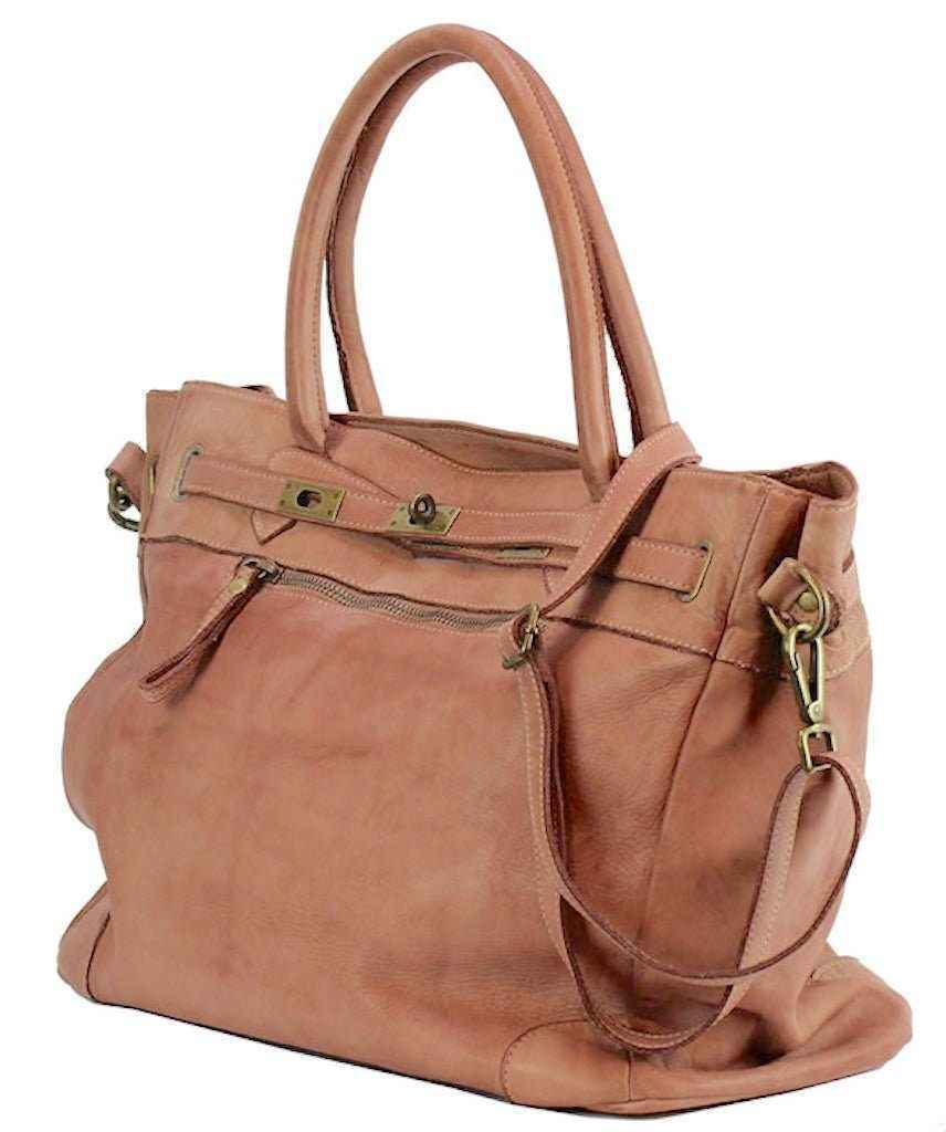 BZNA Bag Mila Rosa vintage Italy Designer Business Damen Handtasche Ledertasche Schultertasche Tasche Leder Shopper Neu