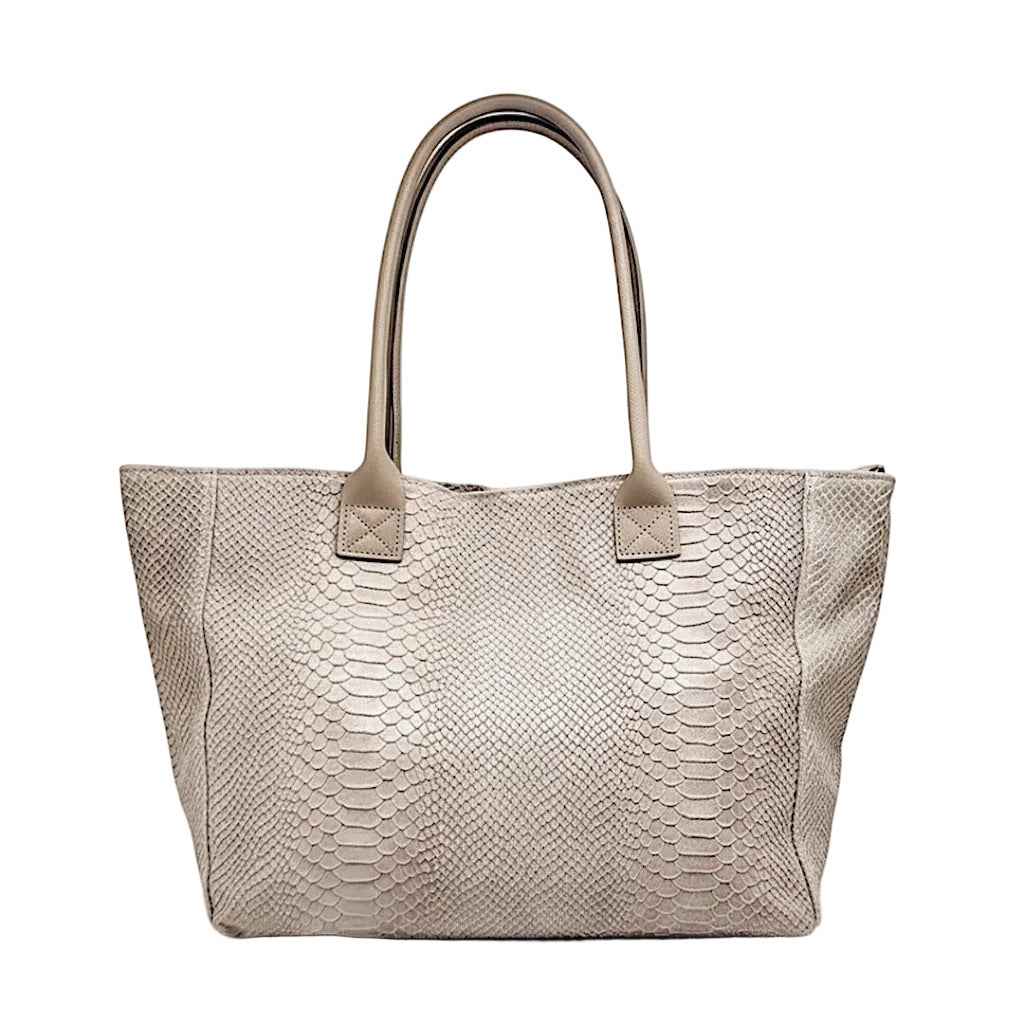 BZNA Bag Ladasha Rose Snake Prägung Leder Italy Damen Shopper Handtasche Schultertasche Tasche
