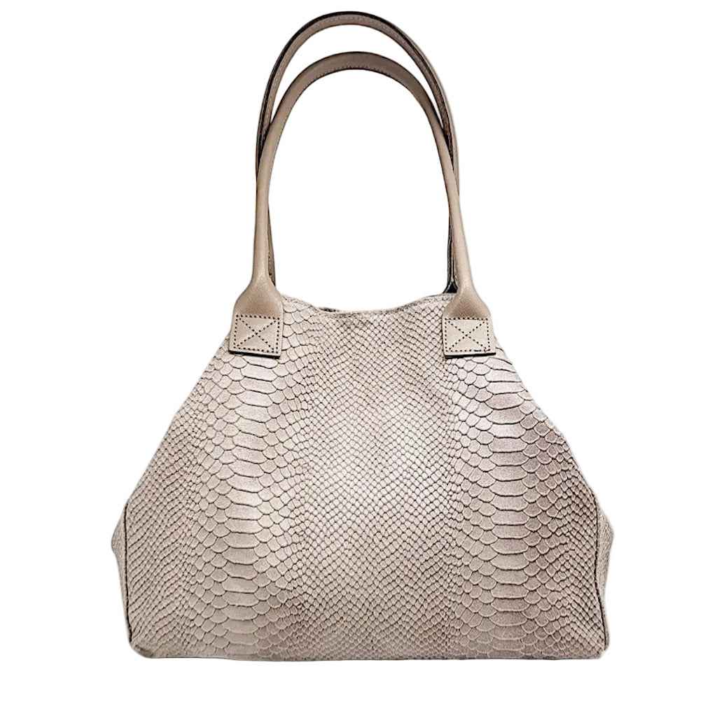 BZNA Bag Ladasha Rose Snake Prägung Leder Italy Damen Shopper Handtasche Schultertasche Tasche