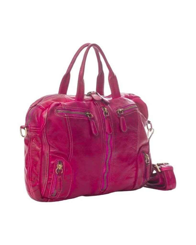 BZNA Bag Simsa Fuxia Pink Business Aktentasche Designer Ledertasche Schultertasche Unisex