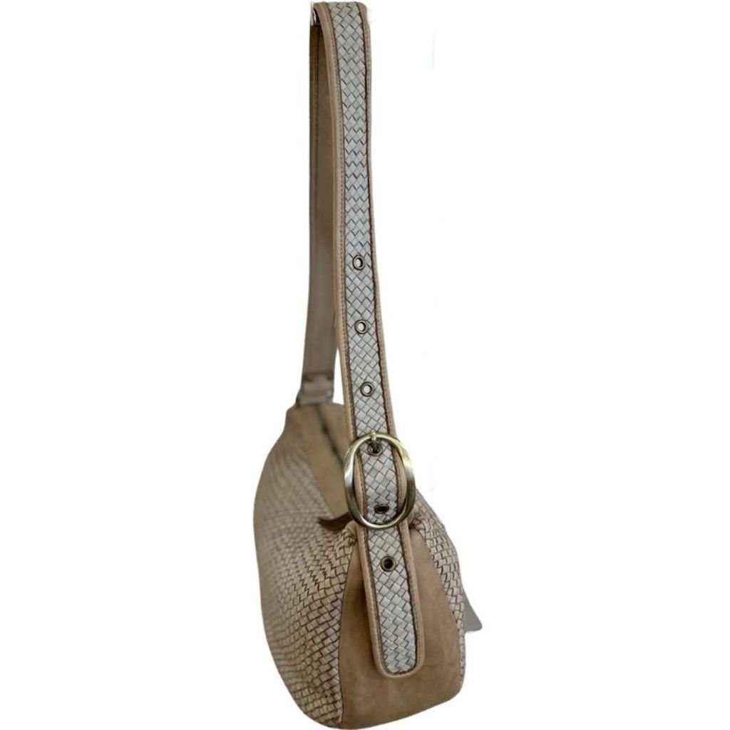 BZNA Schultertasche Bella Medium Blau Italy Designer Ledertasche Umhängetasche