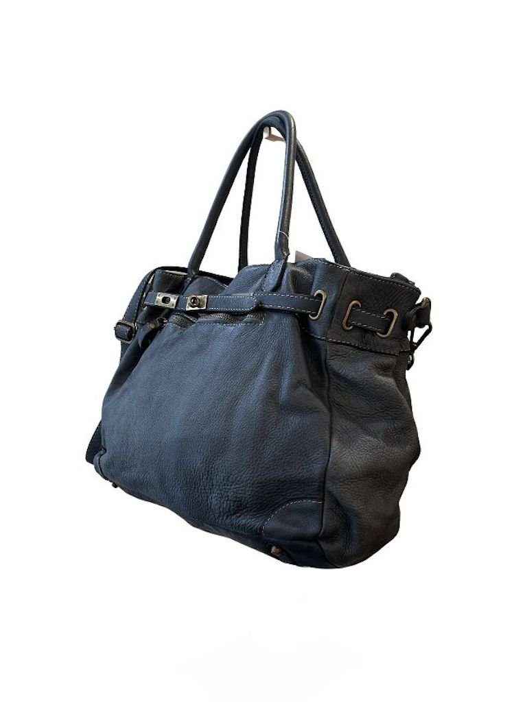 BZNA Bag Mila Mittelblau vintage Italy Designer Business Damen Handtasche Ledertasche Schultertasche Tasche Leder Shopper Neu