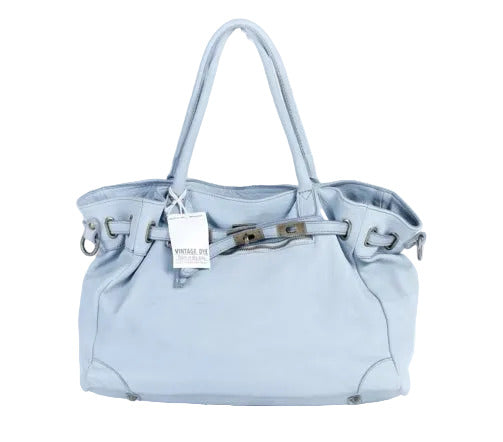 BZNA Bag Mila helles Blau vintage Italy Designer Business Damen Handtasche Ledertasche Schultertasche Tasche Leder Shopper Neu - B Z N A