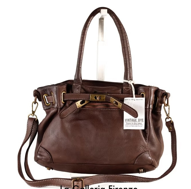BZNA Bag Mila klein Braun vintage Italy Designer Business Damen Handtasche Ledertasche Schultertasche Tasche Leder Shopper Neu - B Z N A