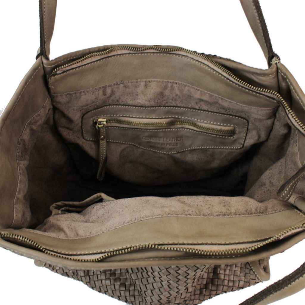 BZNA Bag Buca Taupe Italy Designer Leder Schulter Ledertasche Shopper Ledertasche