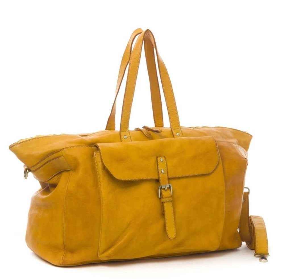 BZNA Bag Carilla Gelb Italy Designer Weekender Sporttasche Reisetasche Schultertasche Shopper