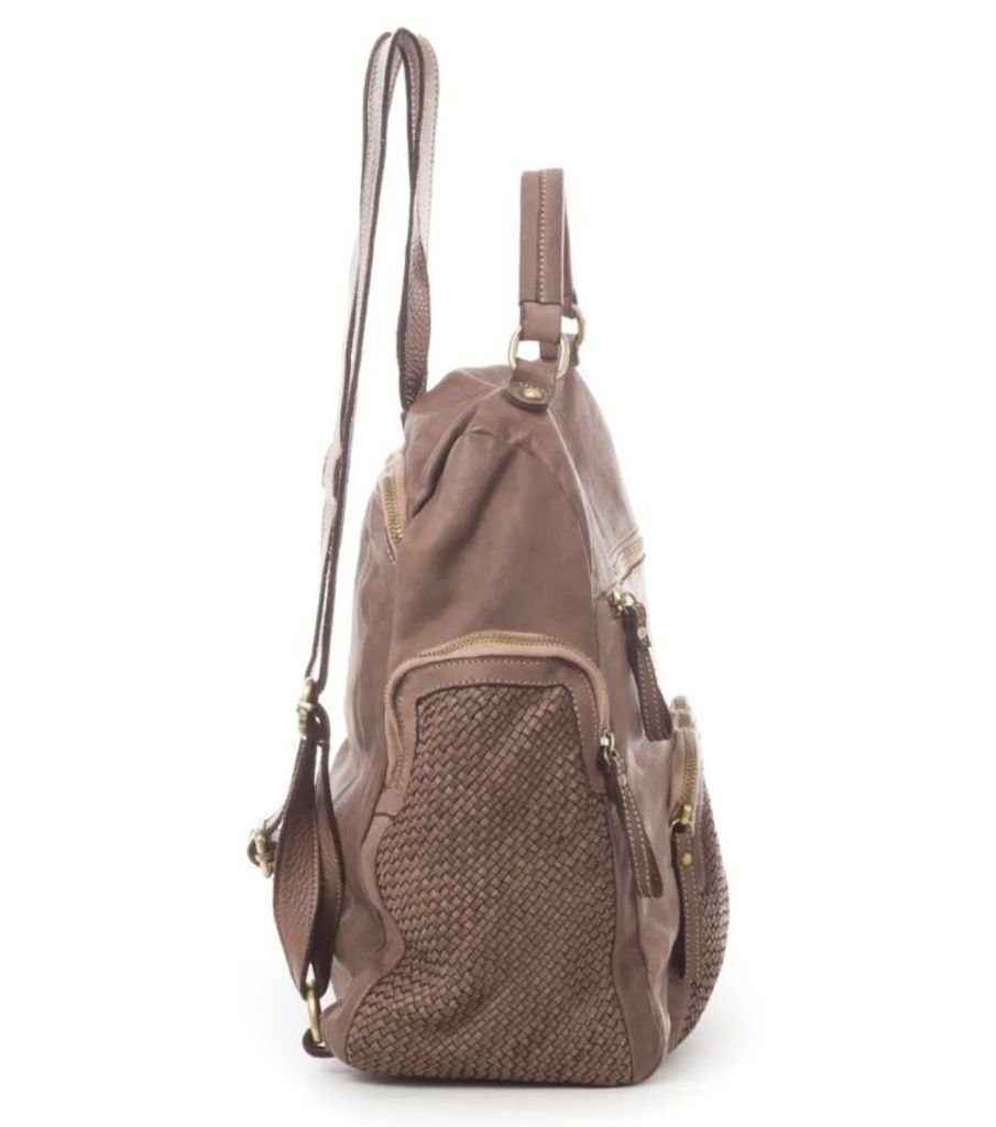 BZNA Bag Svetta Beige Backpacker Designer Rucksack Damenhandtasche Schultertasche Leder Nappa