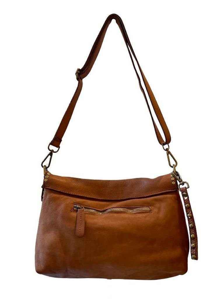 BZNA Bag Doria Cognac Clutch Italy Designer Damen Umhängetasche Schultertasche Neu