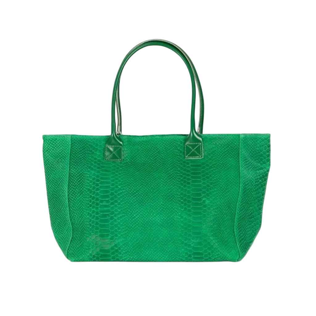 BZNA Bag Ladasha Esmerald Grün Snake Prägung Leder Italy Damen Shopper Handtasche Schultertasche Tasche