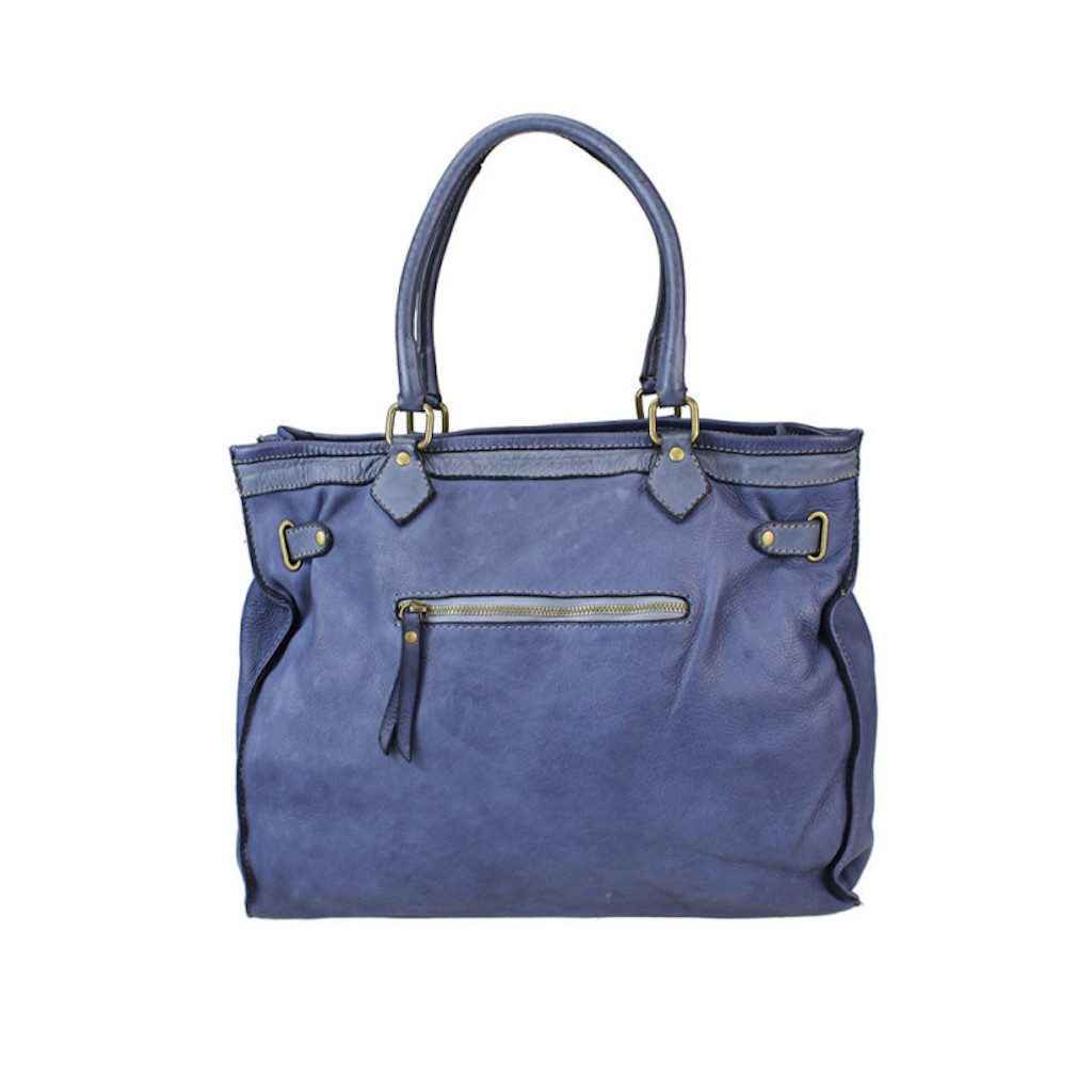 BZNA Bag Sue Blau Italy Designer Messenger Shopper Handtasche Schultertasche Tasche