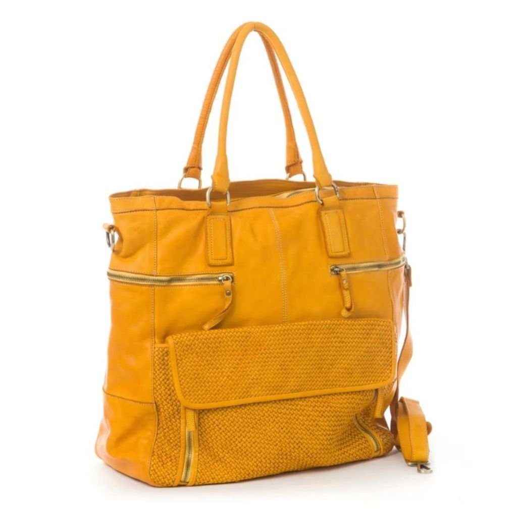 BZNA Bag Boneys Gelb Italy Designer Damen Tasche Handtasche Schultertasche Leder Shopper Neu