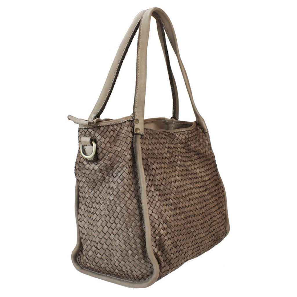 BZNA Bag Buca Taupe Italy Designer Leder Schulter Ledertasche Shopper Ledertasche