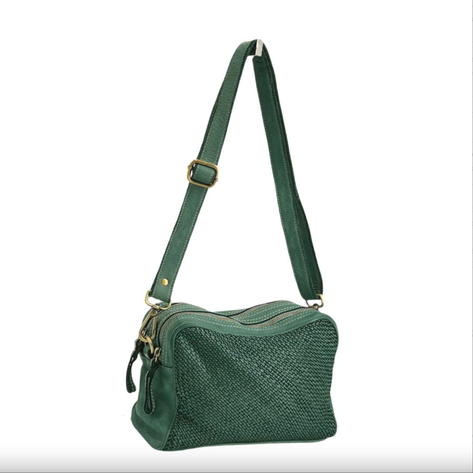 BZNA Bag Lucy Verde Forest Italy Designer Clutch Braided Ledertasche Umhängetasche Damen Handtasche Schultertasche Tasche Leder Shopper Neu - B Z N A