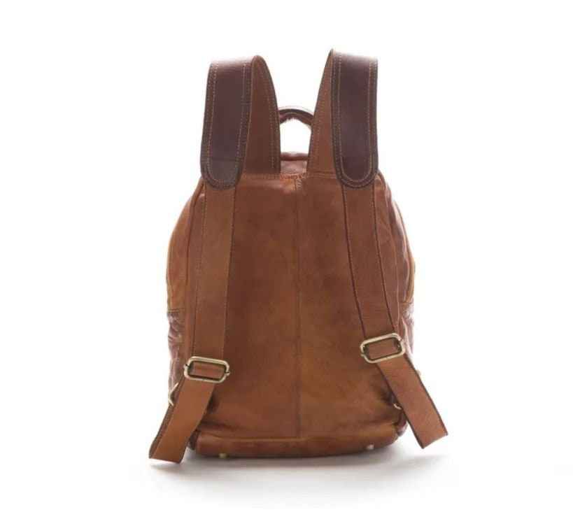 BZNA Bag Bernd Beige Backpacker Designer Rucksack Unisex Ledertasche