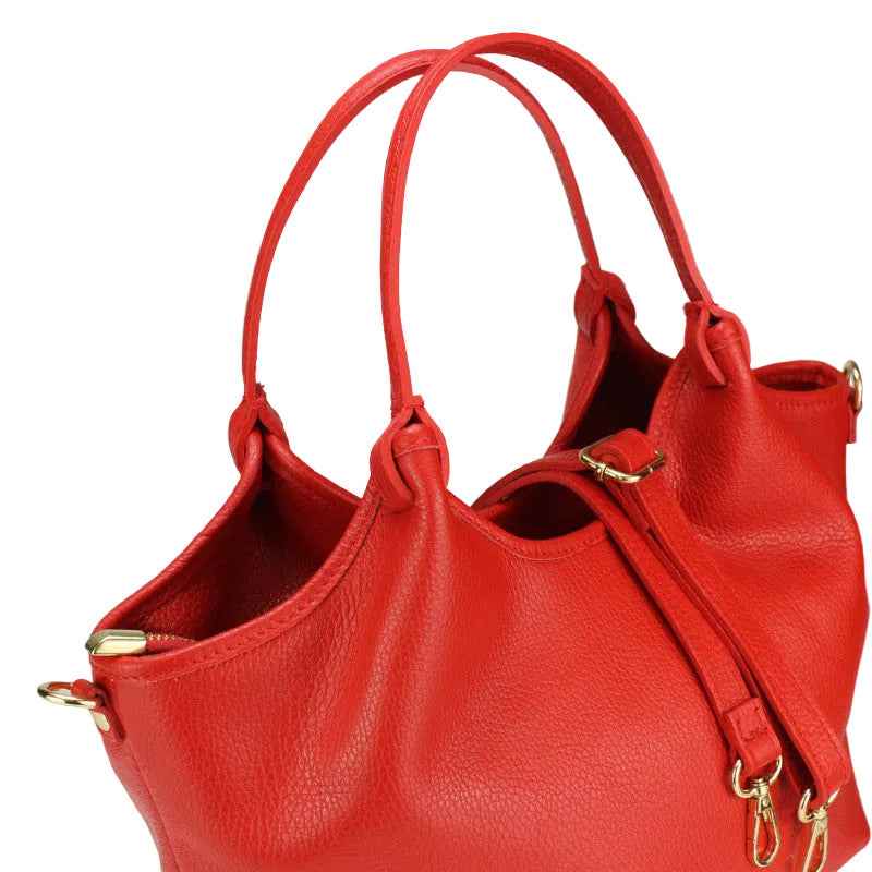 BZNA Bag Mette Rot Leder Italy Damen Shopper Handtasche Schultertasche Tasche