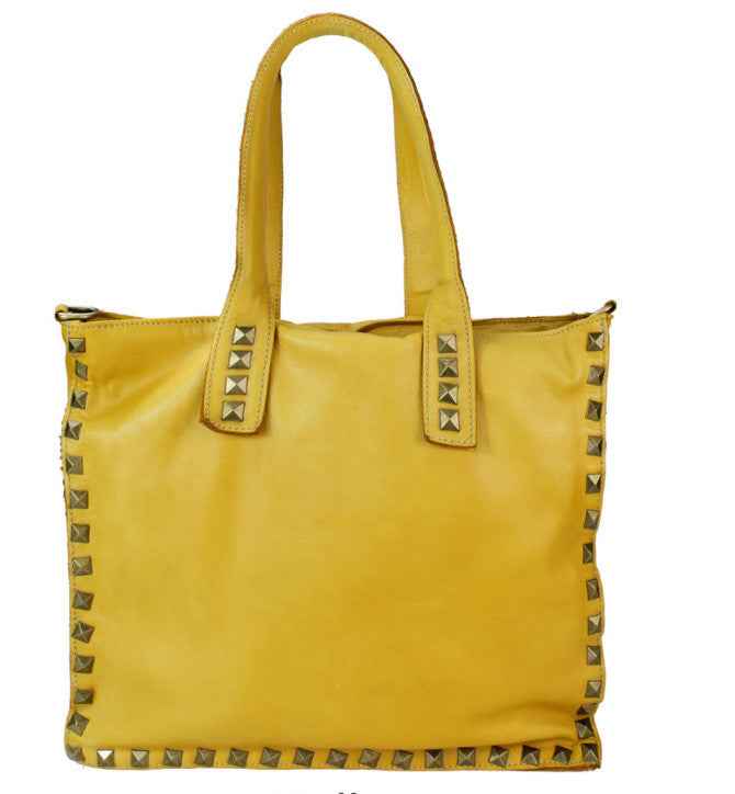 BZNA Bag Pluto Gelb Italy Designer Umhängetasche Damen Handtasche Leder