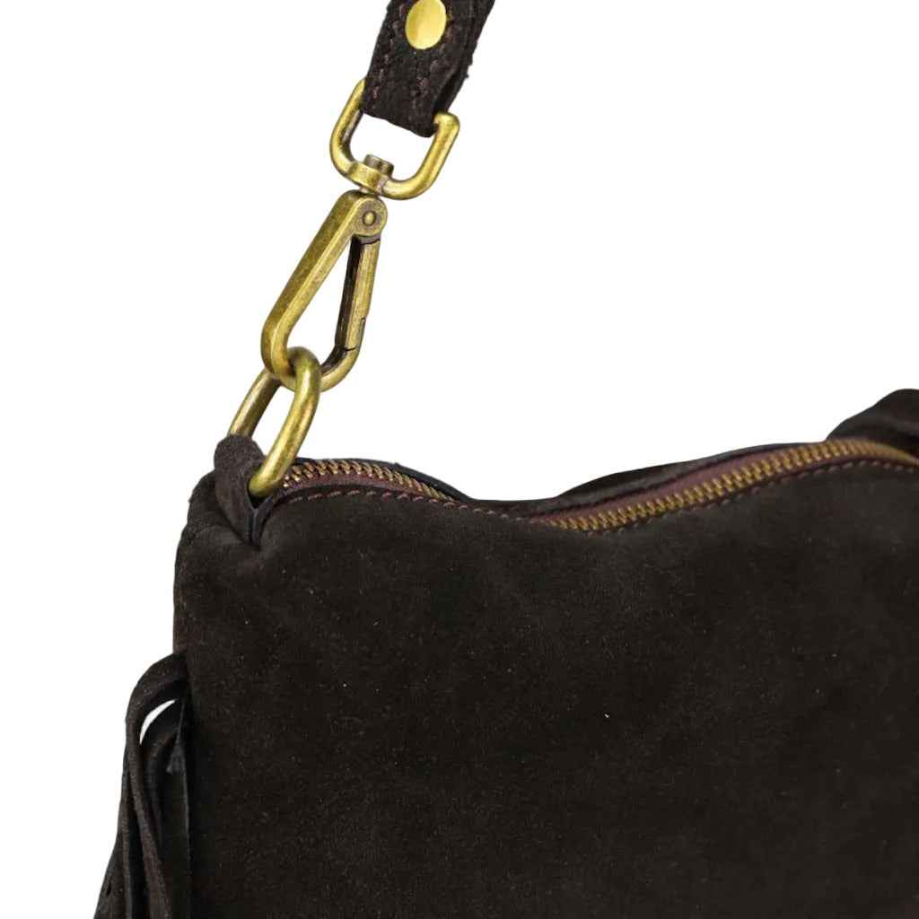 BZNA Bag Siefra Marrone Fransen  Schultertasche Designer Damen Handtasche Italy