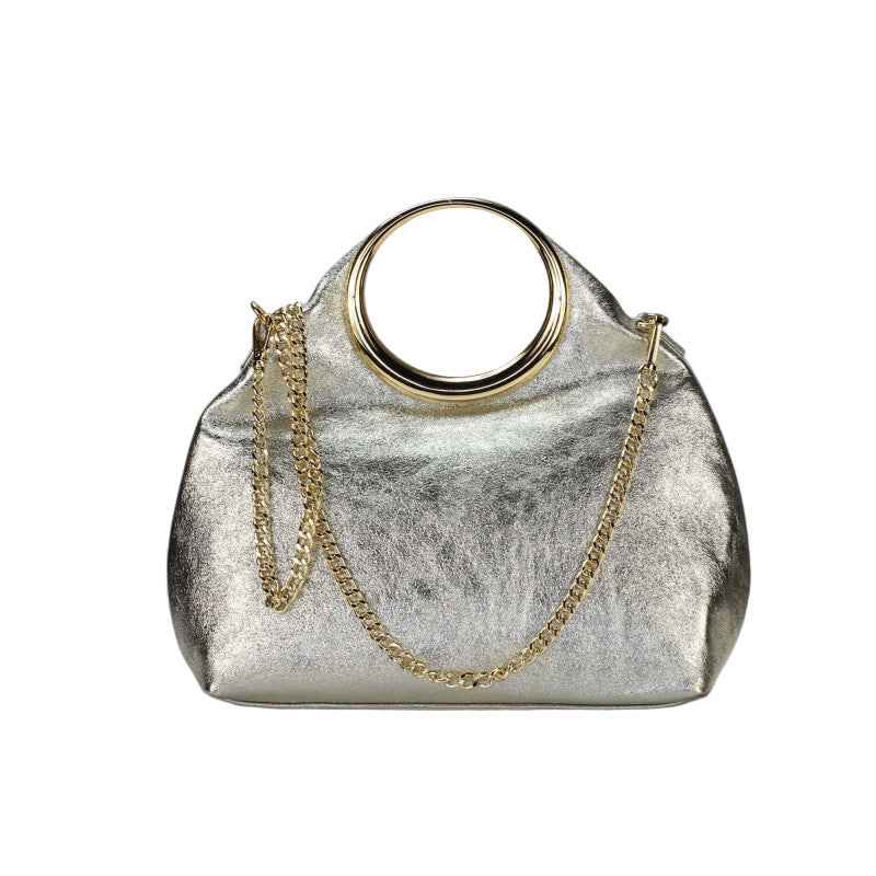 BZNA Bag Bronciana Oro Rosa Metalicca Leder Italy Damen  Handtasche Schultertasche Tasche