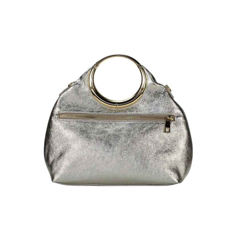 BZNA Bag Bronciana Agento Metalicca Leder Italy Damen  Handtasche Schultertasche Tasche