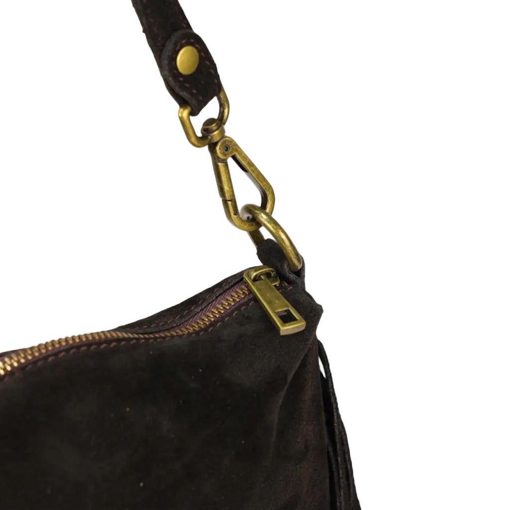 BZNA Bag Siefra Schwarz Fransen  Schultertasche Designer Damen Handtasche Italy - B Z N A
