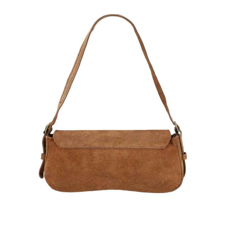 BZNA Bag Elli Bordeaux Wildleder Leder Italy Damen Clutch Handtasche Schultertasche