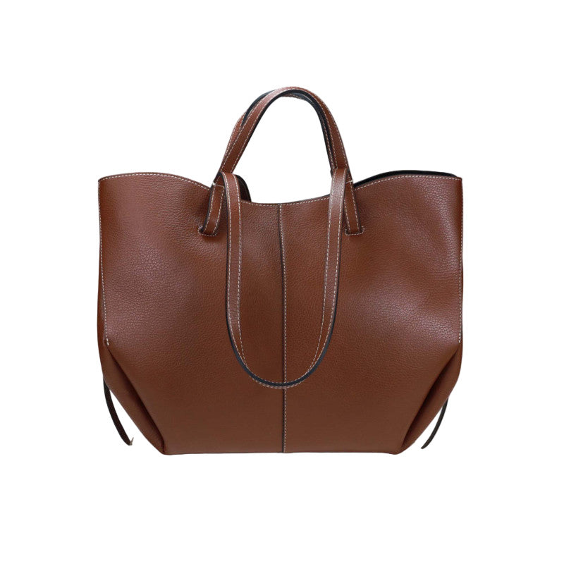 BZNA Bag Funny Marrone Leder Italy Damen Shopper Handtasche Schultertasche Tasche - B Z N A