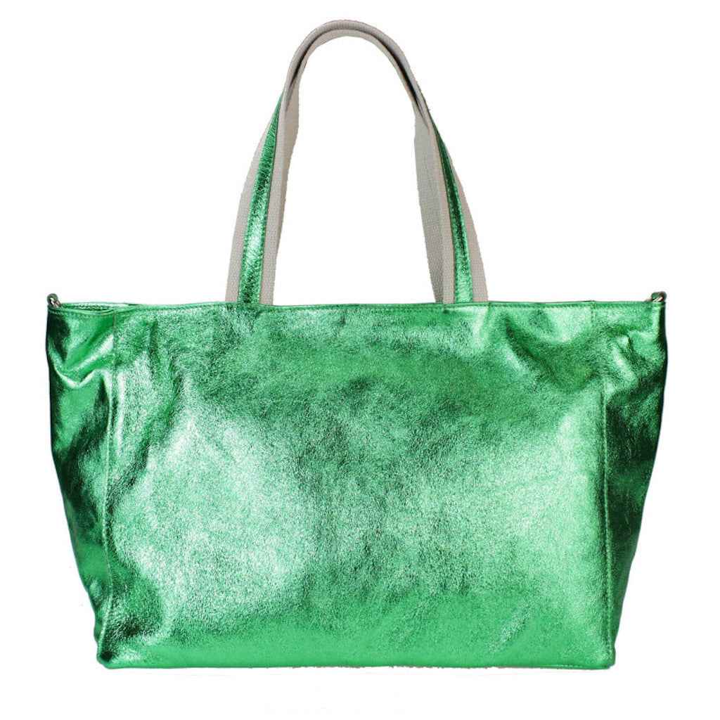 BZNA Bag Yemina Verde Brilliant Metalicca Leder Italy Damen Handtasche Schultertasche Shopper
