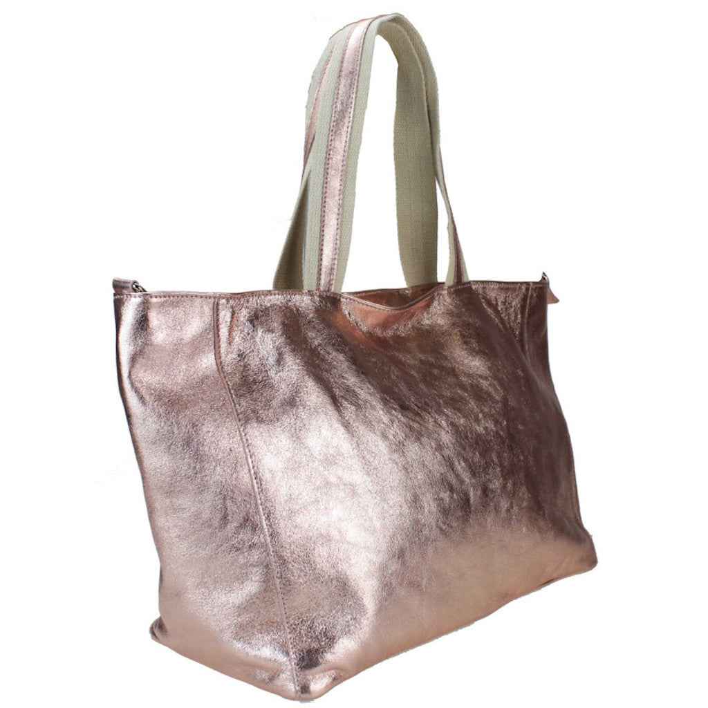 BZNA Bag Yemina Verde Militare Metalicca Leder Italy Damen Handtasche Schultertasche Shopper