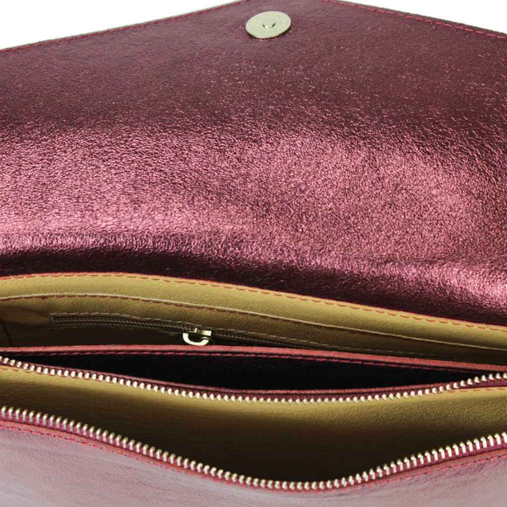 BZNA Bag Xyla Verde Brilliant Metalicca Leder Italy Damen Brieftaschen Clutch Handtasche Schultertasche