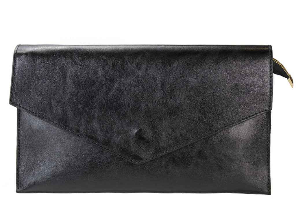 BZNA Bag Xyla Nero Metalicca Leder Italy Damen Brieftaschen Clutch Handtasche Schultertasche