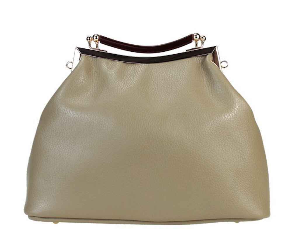 BZNA Bag Lunna Taupe Leder Italy Damen Clutch Handtasche Schultertasche