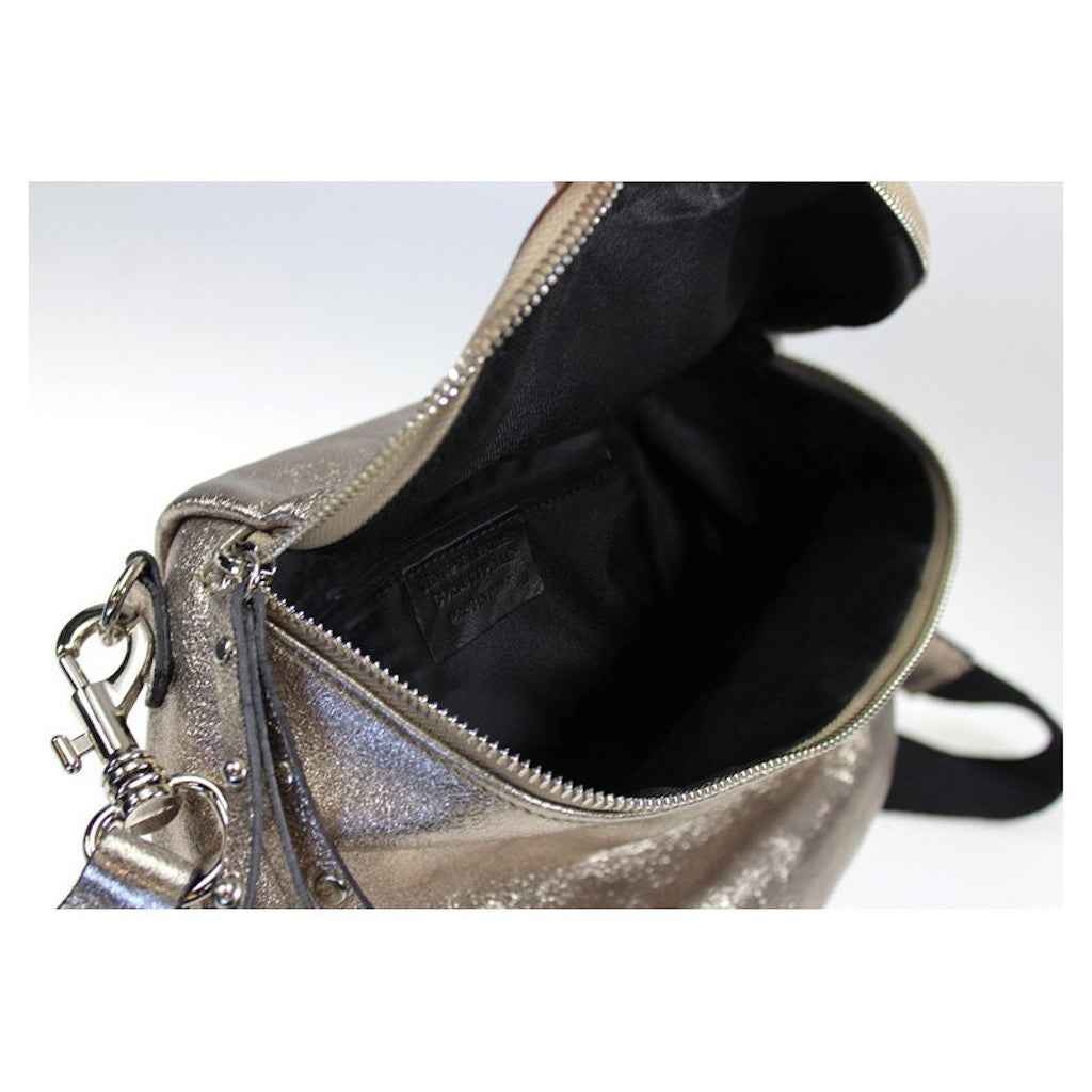 BZNA Bag Yael Menta Metalicca Leder Italy Damen Funny Bag Clutch Handtasche Schultertasche