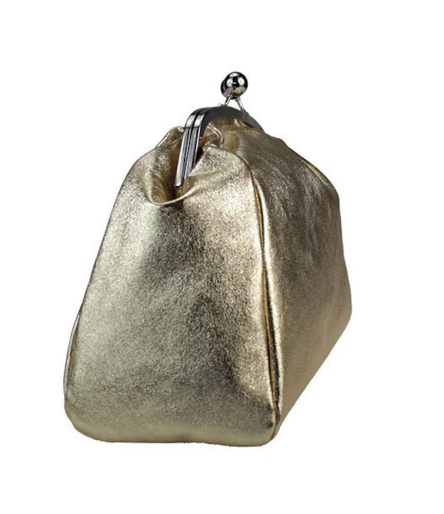 BZNA Bag Xandra Ottanio Metalicca Leder Italy Damen Clutch Handtasche Schultertasche
