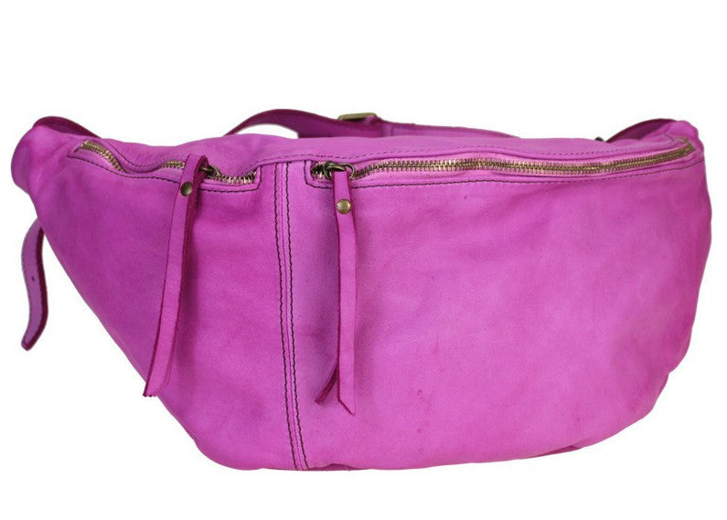 BZNA Bag Luigi Pink Italy Designer Gürteltasche Bauchtasche Fanny Bag Umhängetasche Schultertasche Tasche Leder Shopper Neu - B Z N A