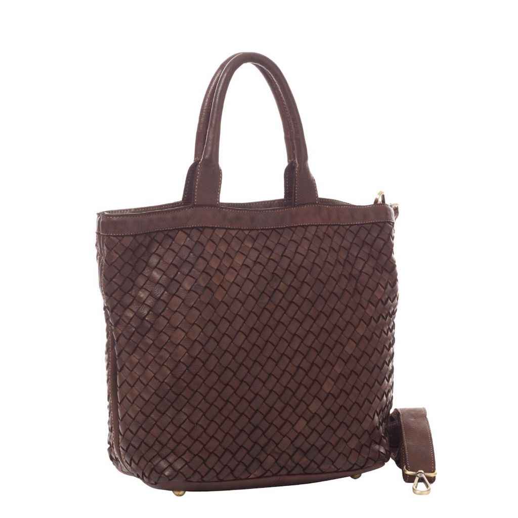 BZNA Bag Roma Braun Italy Designer Damen Handtasche Tasche Leder Shopper