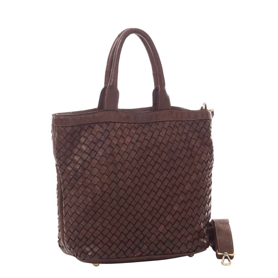 BZNA Bag Roma Braun Italy Designer Damen Handtasche Tasche Leder Shopper