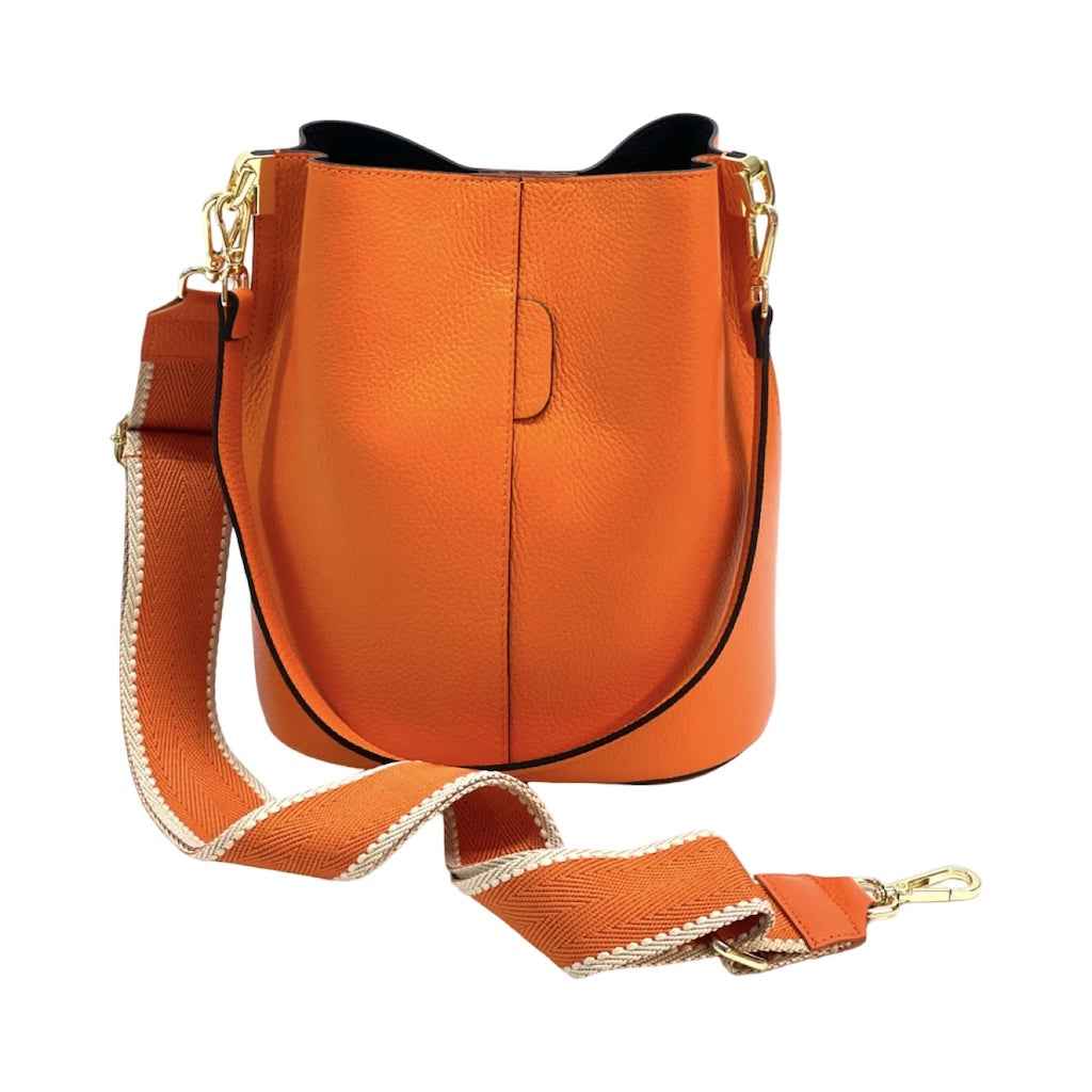 BZNA Bag Shirinia Orange Leder Italy Damen Handtasche Schultertasche Tasche