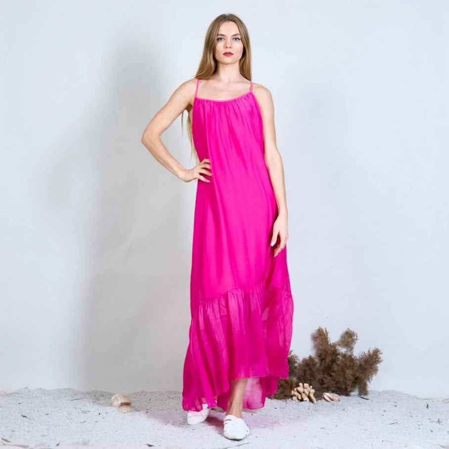 BZNA Ibiza Kleid Rückenfreies Seidenchiffon Langes Kleid Seidenkleid oneSize