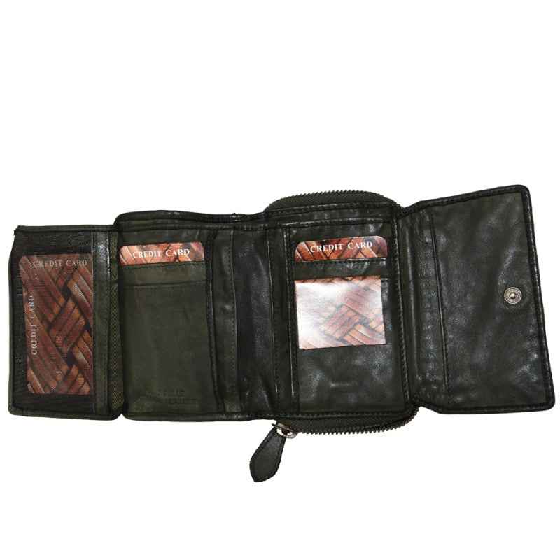 BZNA Berlin Gia Blau Wallet Leather Leder Portemonnaie Geldbörse Clutch