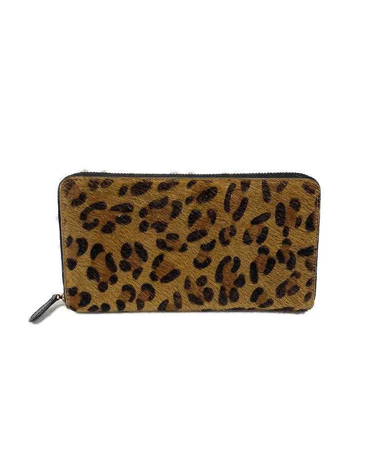 BZNA Berlin Fell Fellia Tiger cognac Echtfell  Wallet Leather Leder Portemonnaie Geldbörse Clutch