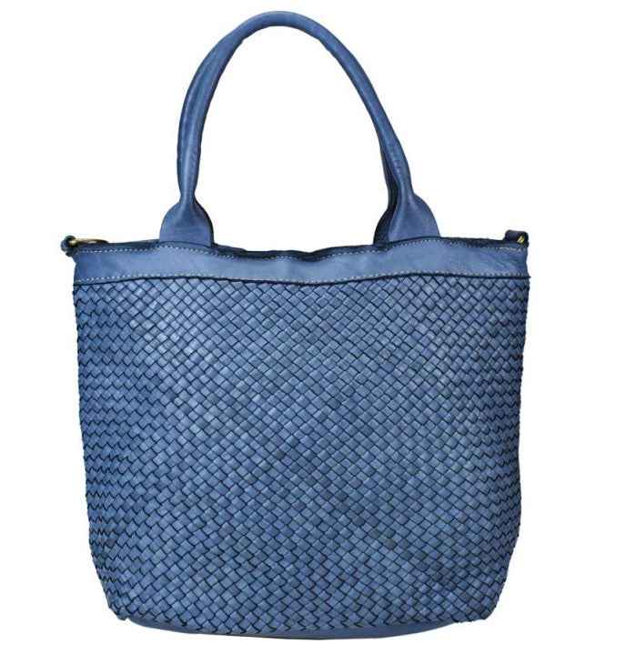 BZNA Bag Xenia Jeans Blau Italy Designer Damen Handtasche Tasche Leder Shopper