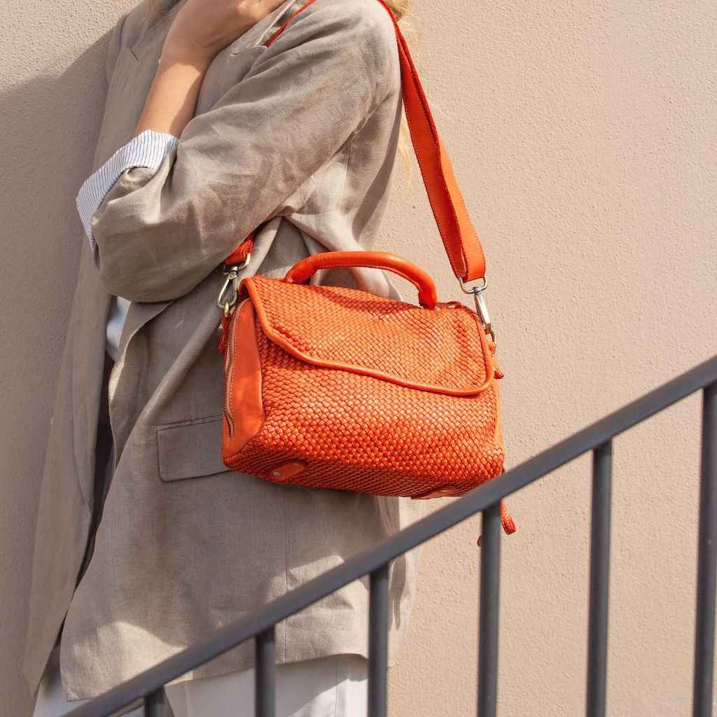 BZNA Schultertasche Tilly Grau Italy Designer Clutch Ledertasche Handtasche